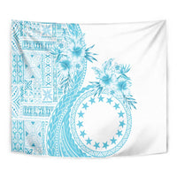 Kia Orana Cook Islands Tapestry Tiare and Stars - Turquoise LT7 - Polynesian Pride