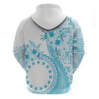 Kia Orana Cook Islands Zip Hoodie Tiare and Stars - Turquoise
