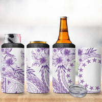 Kia Orana Cook Islands 4 in 1 Can Cooler Tumbler Tiare & Stars - Lavender