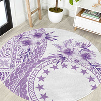 Kia Orana Cook Islands Round Carpet Tiare and Stars - Lavender LT7 Lavender - Polynesian Pride