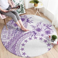 Kia Orana Cook Islands Round Carpet Tiare and Stars - Lavender LT7 - Polynesian Pride