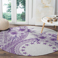 Kia Orana Cook Islands Round Carpet Tiare and Stars - Lavender LT7 - Polynesian Pride
