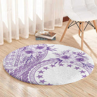 Kia Orana Cook Islands Round Carpet Tiare and Stars - Lavender LT7 - Polynesian Pride