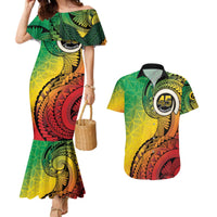 Vanuatu 45th Independence Anniversary Couples Matching Mermaid Dress and Hawaiian Shirt Ni-Van Sandroing - Polynesian Pride