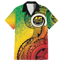 Vanuatu 45th Independence Anniversary Family Matching Puletasi and Hawaiian Shirt Ni-Van Sandroing LT7 Dad's Shirt - Short Sleeve Colorful - Polynesian Pride