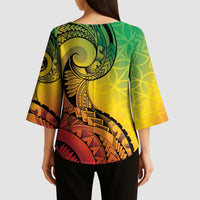 Vanuatu 45th Independence Anniversary Kimono Sleeve Blouse Ni-Van Sandroing - Polynesian Pride