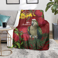 Kakapo Bird New Zealand Blanket Floral Christmas