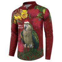 Kakapo Bird New Zealand Button Sweatshirt Floral Christmas LT7 - Polynesian Pride