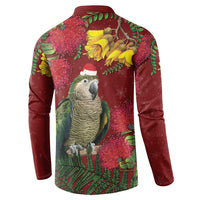 Kakapo Bird New Zealand Button Sweatshirt Floral Christmas LT7 - Polynesian Pride