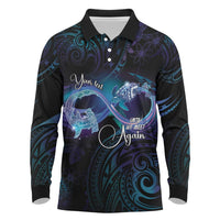 Polynesian Personalized Memorial Long Sleeve Polo Shirt Oceanic Infinity Symbol - Until We Meet Again - Polynesian Pride