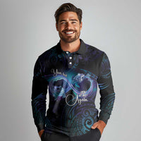 Polynesian Personalized Memorial Long Sleeve Polo Shirt Oceanic Infinity Symbol - Until We Meet Again - Polynesian Pride
