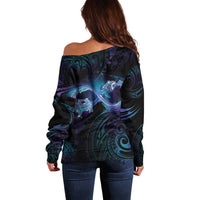 Polynesian Personalized Memorial Off Shoulder Sweater Oceanic Infinity Symbol - Until We Meet Again - Polynesian Pride