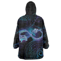 Polynesian Personalized Memorial Wearable Blanket Hoodie Oceanic Infinity Symbol - Until We Meet Again - Polynesian Pride