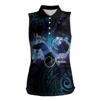 Polynesian Personalized Memorial Women Sleeveless Polo Shirt Oceanic Infinity Symbol - Until We Meet Again - Polynesian Pride