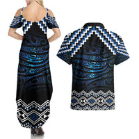 New Zealand Matariki Couples Matching Summer Maxi Dress and Hawaiian Shirt Galaxy Styled Taniko
