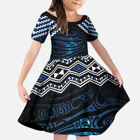 New Zealand Matariki Family Matching Mermaid Dress and Hawaiian Shirt Galaxy Styled Taniko