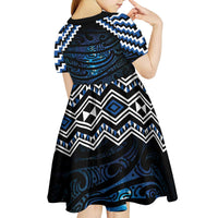 New Zealand Matariki Kid Short Sleeve Dress Galaxy Styled Taniko
