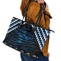 New Zealand Matariki Leather Tote Bag Galaxy Styled Taniko