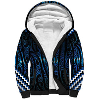 New Zealand Matariki Sherpa Hoodie Galaxy Poutama Motifs