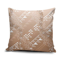 Hawaii Beige Kapa Pillow Cover Vintage 'Ohe Kāpala Motifs Mix Plumeria Leis LT7 Beige - Polynesian Pride