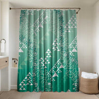 Hawaii Jade Green Kapa Bathroom Set Vintage 'Ohe Kāpala Motifs Mix Plumeria Leis