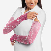 Hawaii Rose Pink Kapa Arm Sleeves Vintage 'Ohe Kāpala Motifs Mix Plumeria Leis