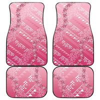 Hawaii Rose Pink Kapa Car Mats Vintage 'Ohe Kāpala Motifs Mix Plumeria Leis