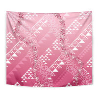 Hawaii Rose Pink Kapa Tapestry Vintage 'Ohe Kāpala Motifs Mix Plumeria Leis LT7 - Polynesian Pride