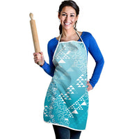 Hawaii Turquoise Kapa Apron Vintage 'Ohe Kāpala Motifs Mix Plumeria Leis