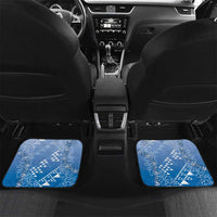 Hawaii Royal Blue Kapa Car Mats Vintage 'Ohe Kāpala Motifs Mix Plumeria Leis