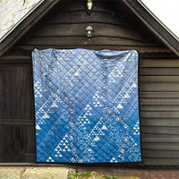Hawaii Royal Blue Kapa Quilt Vintage 'Ohe Kāpala Motifs Mix Plumeria Leis LT7 - Polynesian Pride