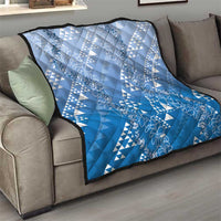 Hawaii Royal Blue Kapa Quilt Vintage 'Ohe Kāpala Motifs Mix Plumeria Leis LT7 - Polynesian Pride