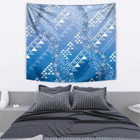 Hawaii Royal Blue Kapa Tapestry Vintage 'Ohe Kāpala Motifs Mix Plumeria Leis LT7 - Polynesian Pride