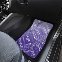 Hawaii Lavender Kapa Car Mats Vintage 'Ohe Kāpala Motifs Mix Plumeria Leis