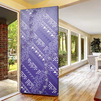 Hawaii Lavender Kapa Door Cover Vintage 'Ohe Kāpala Motifs Mix Plumeria Leis