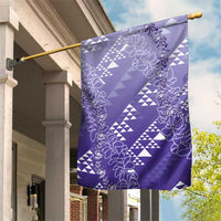 Hawaii Lavender Kapa Garden Flag Vintage 'Ohe Kāpala Motifs Mix Plumeria Leis