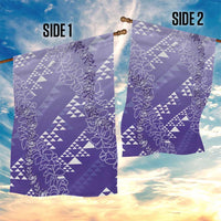 Hawaii Lavender Kapa Garden Flag Vintage 'Ohe Kāpala Motifs Mix Plumeria Leis