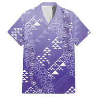 Hawaii Lavender Kapa Hawaiian Shirt Vintage 'Ohe Kāpala Motifs Mix Plumeria Leis
