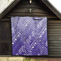 Hawaii Lavender Kapa Quilt Vintage 'Ohe Kāpala Motifs Mix Plumeria Leis