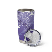 Hawaii Lavender Kapa Tumbler Cup Vintage 'Ohe Kāpala Motifs Mix Plumeria Leis