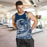 Polynesian Plumeria Men Tank Top Ride The Waves - Navy Blue LT7 - Polynesian Pride