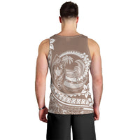 Polynesian Plumeria Men Tank Top Ride The Waves - Beige LT7 - Polynesian Pride