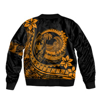 Polynesian Plumeria Bomber Jacket Ride The Waves - Orange LT7 - Polynesian Pride