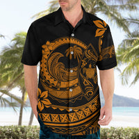 Polynesian Plumeria Hawaiian Shirt Ride The Waves - Orange LT7 - Polynesian Pride