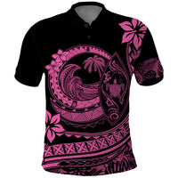 Polynesian Plumeria Polo Shirt Ride The Waves Pink LT7 Pink - Polynesian Pride