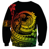Polynesian Plumeria Sweatshirt Ride The Waves - Reggae LT7 - Polynesian Pride