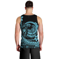 Polynesian Plumeria Men Tank Top Ride The Waves - Turquoise LT7 - Polynesian Pride