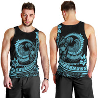 Polynesian Plumeria Men Tank Top Ride The Waves - Turquoise LT7 - Polynesian Pride