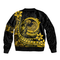 Polynesian Plumeria Bomber Jacket Ride The Waves - Yellow LT7 - Polynesian Pride