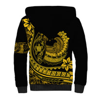 Polynesian Plumeria Sherpa Hoodie Ride The Waves - Yellow LT7 - Polynesian Pride